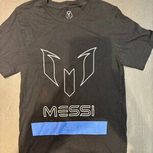 Official Messi Black T-Shirt – Men’s XS, Messi Logo Soccer Merch